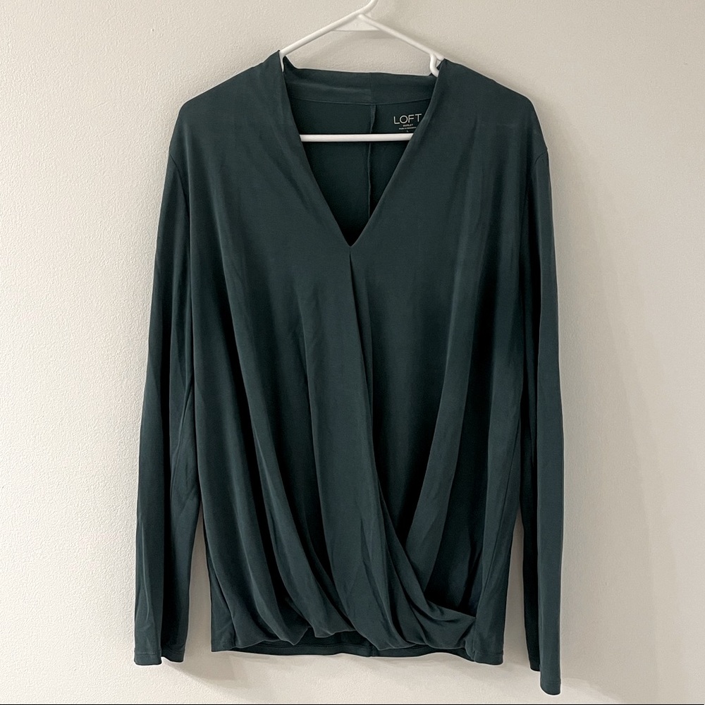 Loft modal long sleeve wrap top size large